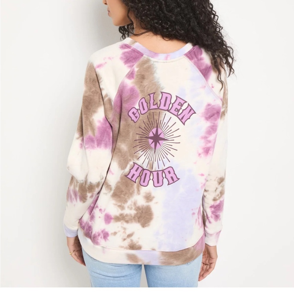 78& Sunny SEAS Tie Dye "Golden Hour" Graphic Sweatshirt NWT - Picture 4 of 9